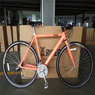 Bicicleta de estrada masculina 700C com tronco de liga e travão de disco 21S 2024 Alumínio estrutura de liga