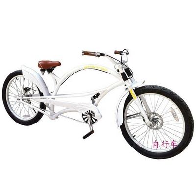 Forquilho de alumínio 24&quot; 3.0 Pneus CE OEM Single Speed Chopper Cruiser Bicicleta com freio de disco