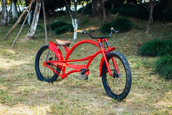 Forquilho de alumínio 24&quot; 3.0 Pneus CE OEM Single Speed Chopper Cruiser Bicicleta com freio de disco