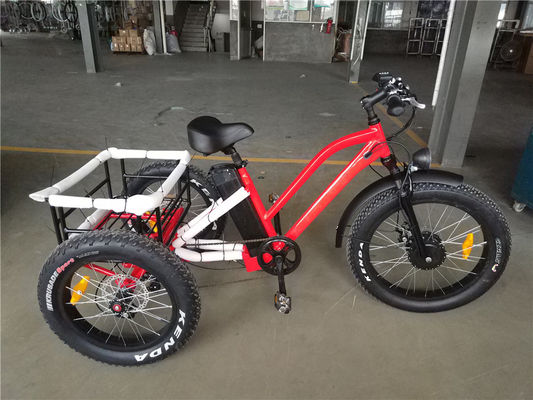 750W 48V 4,0 "Fat Pneus 3 rodas E Trike Elétrico Cargo Bike Alloy Rim 6 velocidade EUA quente