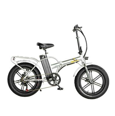 750W 1000W 48V Fat Pneus 4,0 "Folding Silver Frame 5 Spokes Elétrico Bicicleta dobrável 20 polegadas