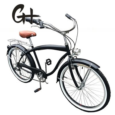 Quadro duro 26 &quot;Tamanho da roda Shimano 7 velocidade americana traseira Rack Homens Beach Cruiser Bike