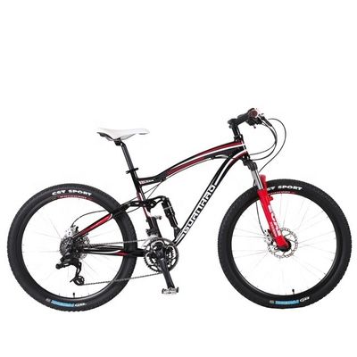 Bicicleta de montanha de suspensão de alumínio completo com 24 velocidades e freio de disco hidráulico