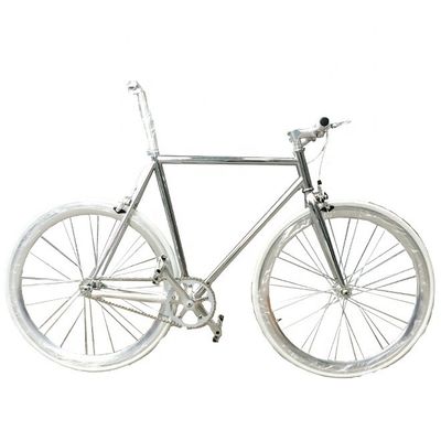 OEM 700C Sliver Paint Fixed Gear Bicicleta com CR-MO Chrome Rim anodize JIS Standard