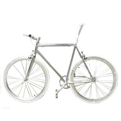 OEM 700C Sliver Paint Fixed Gear Bicicleta com CR-MO Chrome Rim anodize JIS Standard
