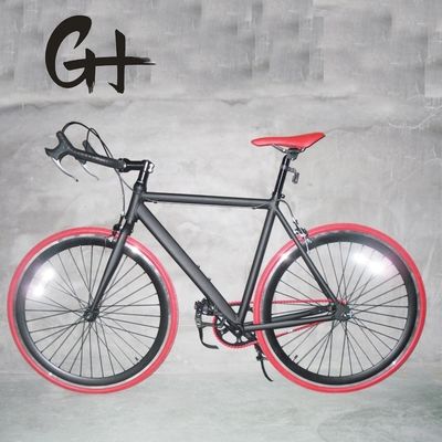 700C Full Matte Black OEM Frame de Alumínio Single Speed Road Bike Peso bruto 13KG