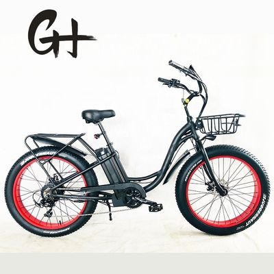 26&quot; 750W 48V 20MPH OEM 21AH UL2849 Mulheres Adultas Lady Beach Cruiser Elétrico Grande 4.0 Gordura pneu de neve bicicleta