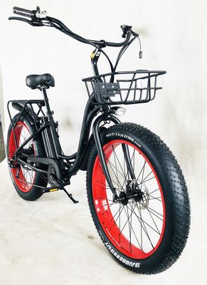 26&quot; 750W 48V 20MPH OEM 21AH UL2849 Mulheres Adultas Lady Beach Cruiser Elétrico Grande 4.0 Gordura pneu de neve bicicleta