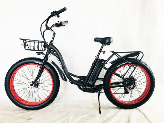 26&quot; 750W 48V 20MPH OEM 21AH UL2849 Mulheres Adultas Lady Beach Cruiser Elétrico Grande 4.0 Gordura pneu de neve bicicleta