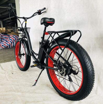 26&quot; 750W 48V 20MPH OEM 21AH UL2849 Mulheres Adultas Lady Beach Cruiser Elétrico Grande 4.0 Gordura pneu de neve bicicleta