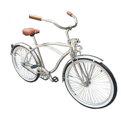 1 Speed Alloy Stem CP Silver Polish Color Fork 26*2.125 26&quot; Bicicleta Beach Cruiser para homens