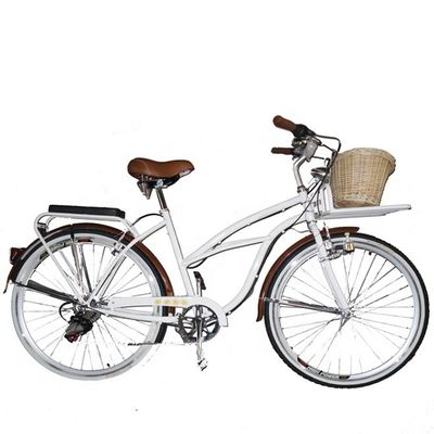 26 &quot;Shimano 7 Speed Mulheres Lady EUA 26 * 2.125 Menina White Tire Beach Cruiser Speed Bike