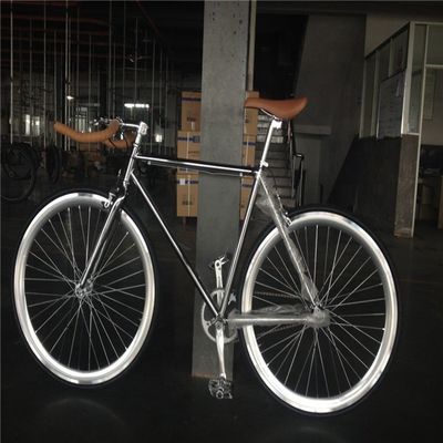NO Foldable 700C Chrome Color Single Speed Adult Racing Fixie Bike de OEM Taiwan Peças
