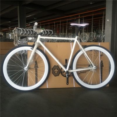 Material de garfo aço personalizar velocidade única cor branca Bici Fixie Bike para adulto