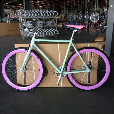 Material de garfo aço personalizar velocidade única cor branca Bici Fixie Bike para adulto
