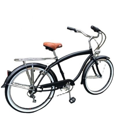 17 kg de peso leve 26 polegadas Quadro duro Não amortecedor traseiro 7 velocidades Homens Bicicletas Beach Cruiser