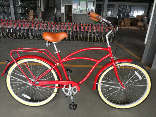 Cores azuis Velocidade única de 26 polegadas Vintage Cruiser de homens Bicicleta com freio V dianteiro
