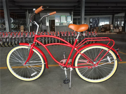 Cores azuis Velocidade única de 26 polegadas Vintage Cruiser de homens Bicicleta com freio V dianteiro