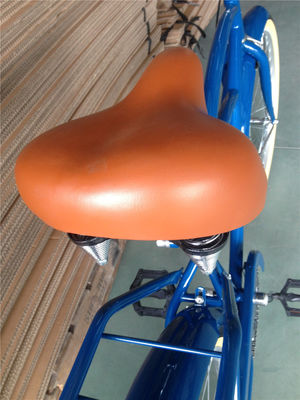 Cores azuis Velocidade única de 26 polegadas Vintage Cruiser de homens Bicicleta com freio V dianteiro