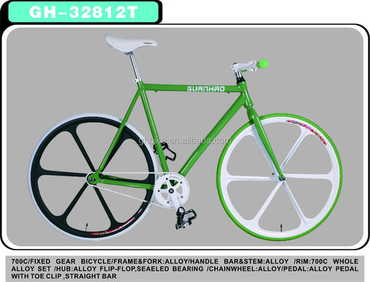 Bicicleta de engrenagem fixa de liga de alumínio 700C personalizada com peso brilhante de 13 kg e cor Pantone