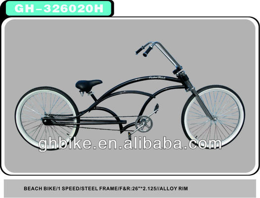 2013 Black Chopper Beach Cruiser Bike Bicicleta com material de estrutura de aço Preto/Para encomenda
