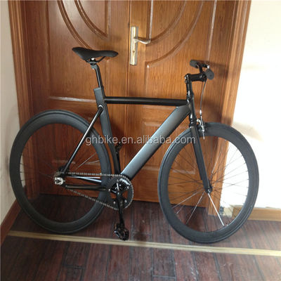 700c Black Aluminum Frame Fixie Bike com freio duplo V Fixed Gear Man Track Bike