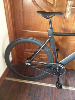 700c Black Aluminum Frame Fixie Bike com freio duplo V Fixed Gear Man Track Bike