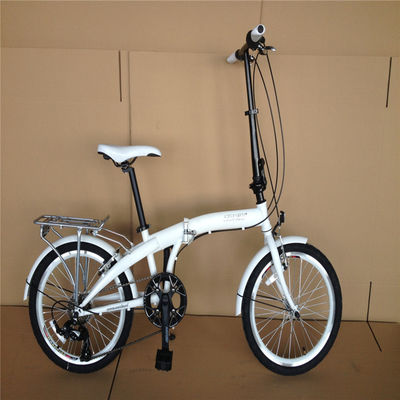 Bicicleta dobrável unisex de 20 polegadas para adultos com conjunto de rodas de alumínio de 7 velocidades