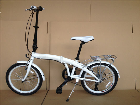 Bicicleta dobrável unisex de 20 polegadas para adultos com conjunto de rodas de alumínio de 7 velocidades