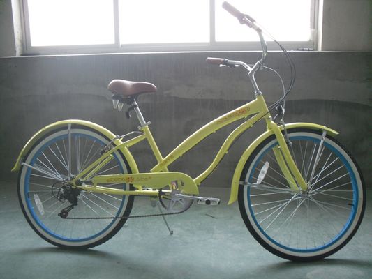 Mulheres Bonitas Bicicleta de Cruzeiro de Praia com Adesivo de Água Interior 26 polegadas 3 velocidade OEM / ODM
