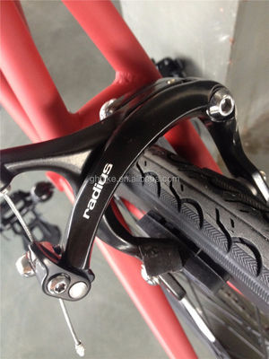 Cor Vermelha Bicicleta de 3 velocidades de engrenagem fixa com pneu Kenda e Neco Head Set em quadro de cromoly