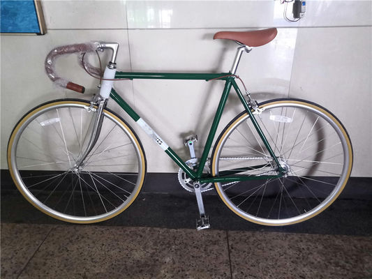 Ride in Style Vintage Men's Single Speed Bike com garfo de aço e pneus Kenda 700C