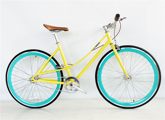 Ride in Style Vintage Men's Single Speed Bike com garfo de aço e pneus Kenda 700C