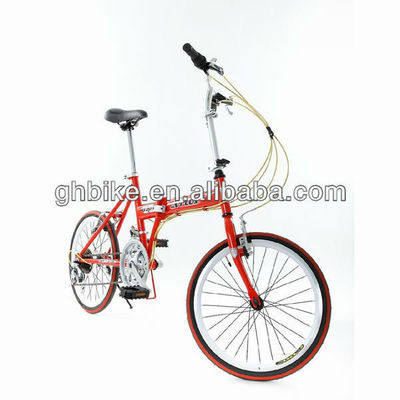 Certificado CPSC 20 polegadas Cor Vermelha Folding Frame Bicicleta dobrável com 26 * 2.125 Pneus