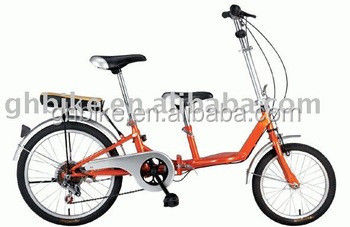 Mãe e Filho Bicicleta Dupla Bicicleta dobrável de 20 polegadas com borda de alumínio