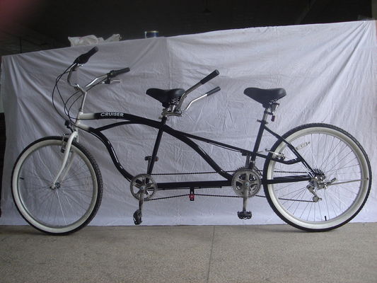OEM 26 Inch Adult Tandem Beach Cruiser Bike com 1,8m de comprimento e 300kg de capacidade de carga
