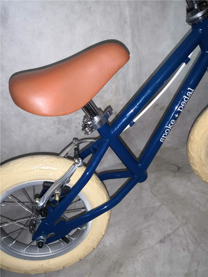Bicicleta de equilíbrio com garfo e quadro de aço para crianças 3-5 anos de idade Cor azul 12 polegadas