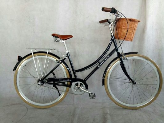 Bicicleta de velocidade única Classico City Cruiser Bike Mulheres Passo através Lady Bikes 1,8m Long