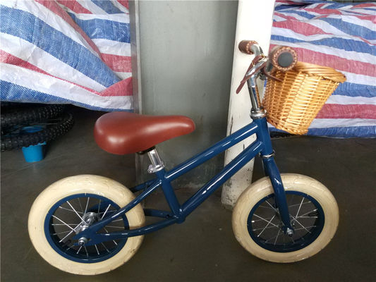 Pneus de espuma de 12 polegadas bicicleta de equilíbrio para crianças cor amarela capacidade de carga 70 kg cesta de vime frontal