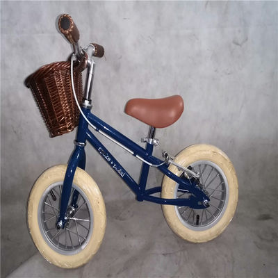 Pneus de espuma de 12 polegadas bicicleta de equilíbrio para crianças cor amarela capacidade de carga 70 kg cesta de vime frontal