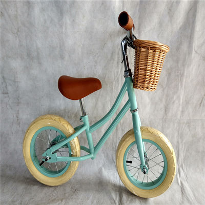 Bicicleta de equilíbrio infantil de 12 polegadas com cesta dianteira sem pedal 18 meses a 4 anos de desenvolvimento