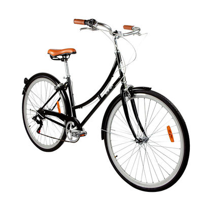 Elegante bicicleta de cidade clássica feminina de 7 velocidades com borda de alumínio e pneus Kenda