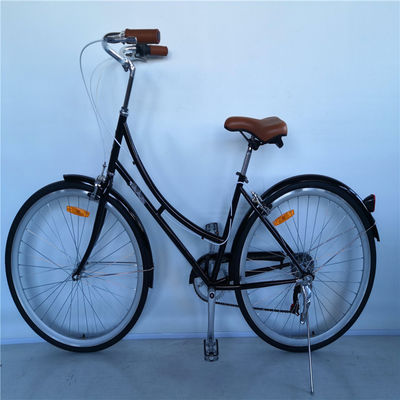 Elegante bicicleta de cidade clássica feminina de 7 velocidades com borda de alumínio e pneus Kenda