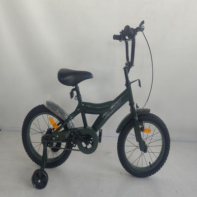 16 polegadas crianças bicicletas com rodas de treinamento duplo V freio de aço garfo