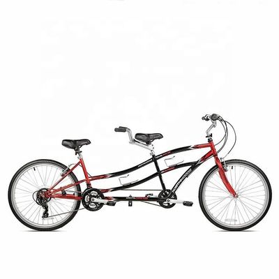 Quadro de aço CE 26 &quot;dual driver 21 velocidades Tandem Bike para duas pessoas OEM Duplo assento