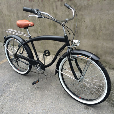 Bicicleta Beach Cruiser de 6 velocidades, confortável e durável, para homens, com crankset de 170 mm