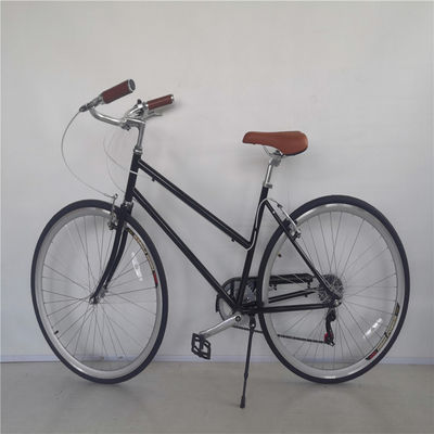 Roda dianteira e traseira V freio 7 velocidade 26 polegadas bicicleta personalizada adultos mulheres cidade cruzeiro bicicleta com quadro duro