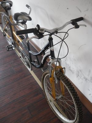 24 polegadas Shimano 7 velocidades OEM CE Tandem de aço para duas pessoas Bicicleta com suspensão de garfo
