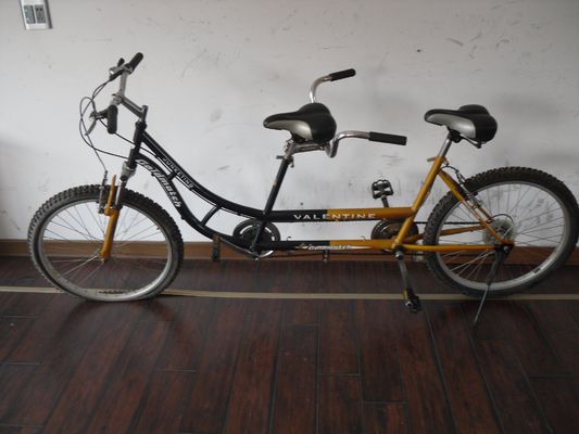24 polegadas Shimano 7 velocidades OEM CE Tandem de aço para duas pessoas Bicicleta com suspensão de garfo