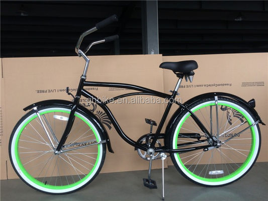Roda de Alumínio Verde 26 polegadas Schwinn Beach Cruiser Bike para Homens Peso Bruto 18 kg